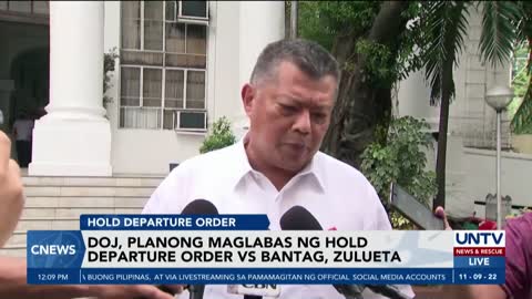 Hold departure order vs suspended BuCor chief Bantag at jail officer Zulueta, planong ilabas ng DOJ