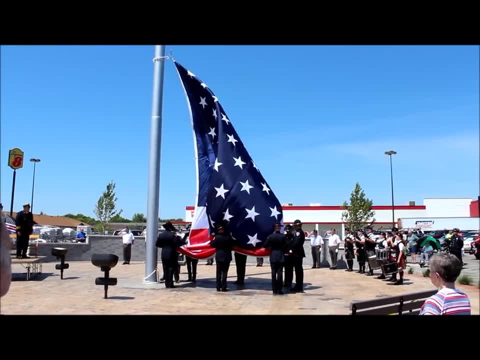 The Raising of the Flag ~ Morris' 9/11 Memorial Park ~ 6-14-12