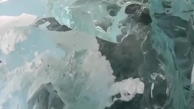 Way down - would you venture down this crazy small ice cave?😨🤦♂️