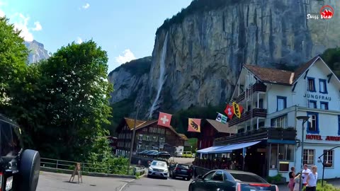 Peaceful evening walk in Swiss Village LAUTERBRUNNEN🇨🇭Switzerland