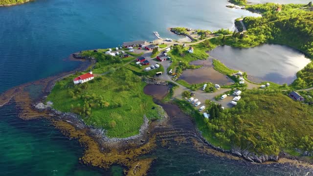 beautiful nature norway natural landscape aerial view of the campsite