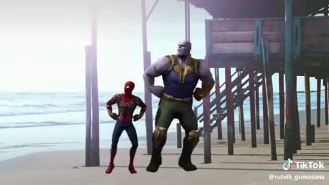 Funny Thanos and Spiderman dancing to a Bollywood song