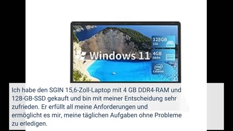 SGIN 15.6 Inch Laptop 4GB DDR4 128GB SSD (TF 512GB), Windows 11 Laptop