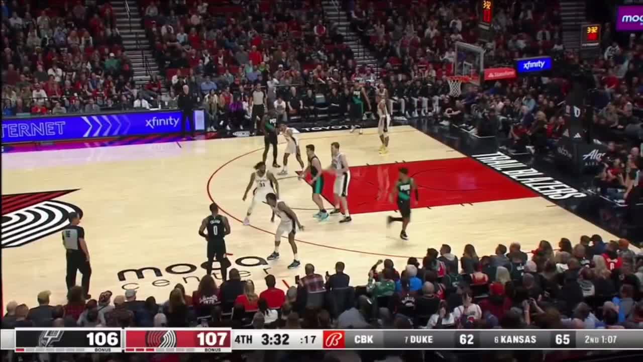 Dame Lillard to crowd “it’s dame time” after clutch three and disrespectful block