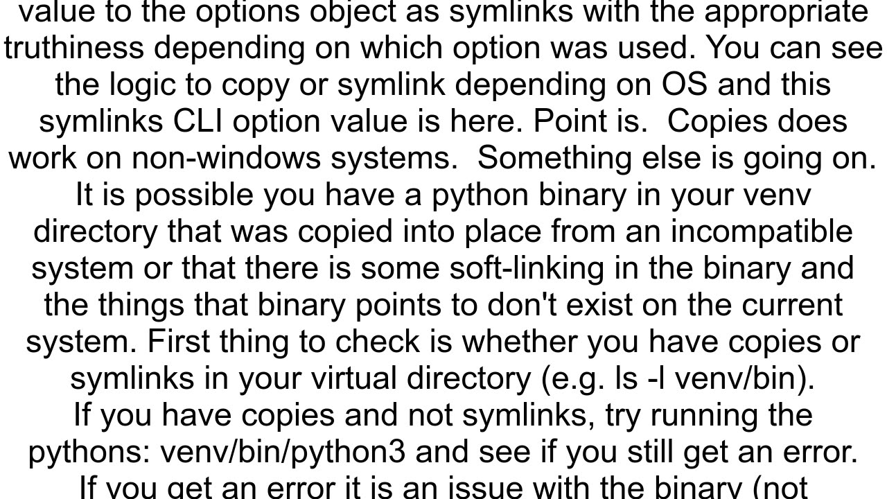 venv not respecting copies argument