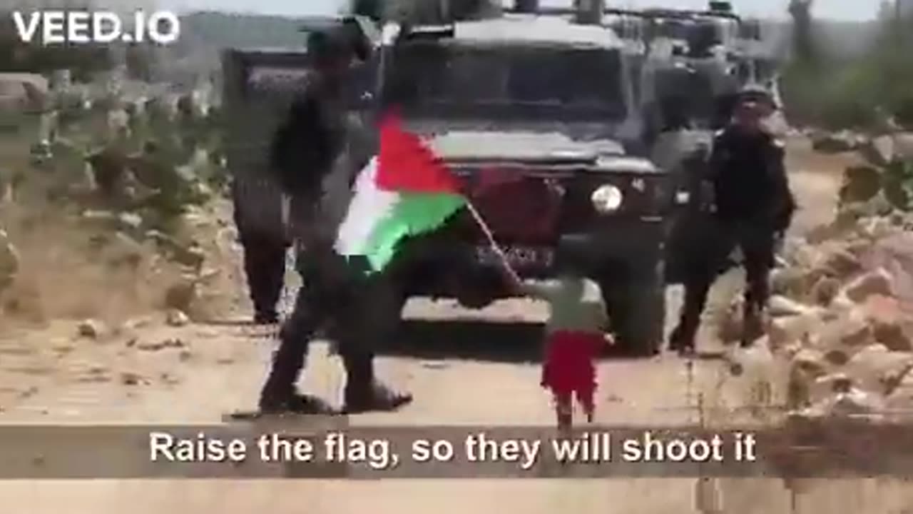 🤯 "Father of the year" with a Palestinian flag tells toddler to "go over there,"