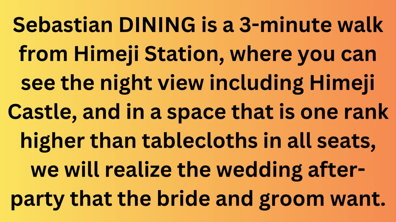Sebastiaan Dining Introduces Exquisite Wedding After-Party Services in Himeji, Japan