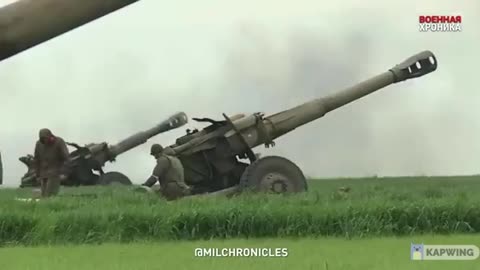 Russian artillerymen on a combat mission in Mariupol