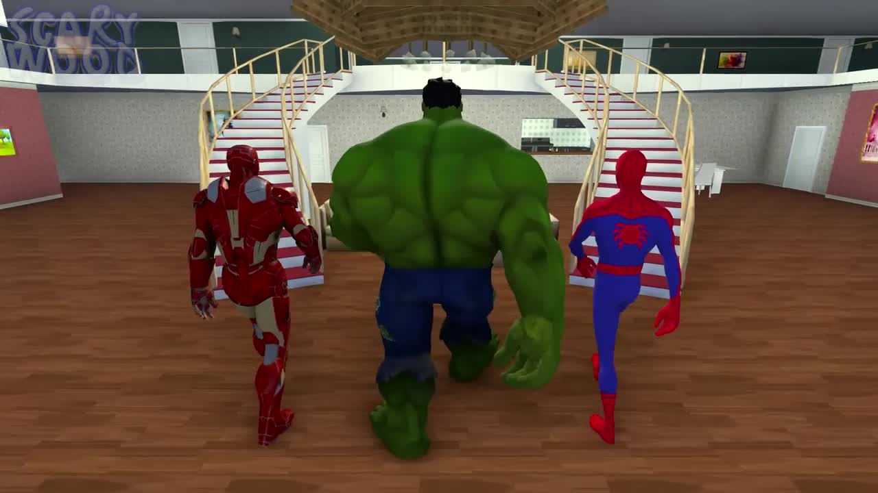 IRONMAN & HULK & SPIDERMAN Enter in Miss T House - Scary Teacher 3D