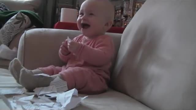 Cute baby laughing