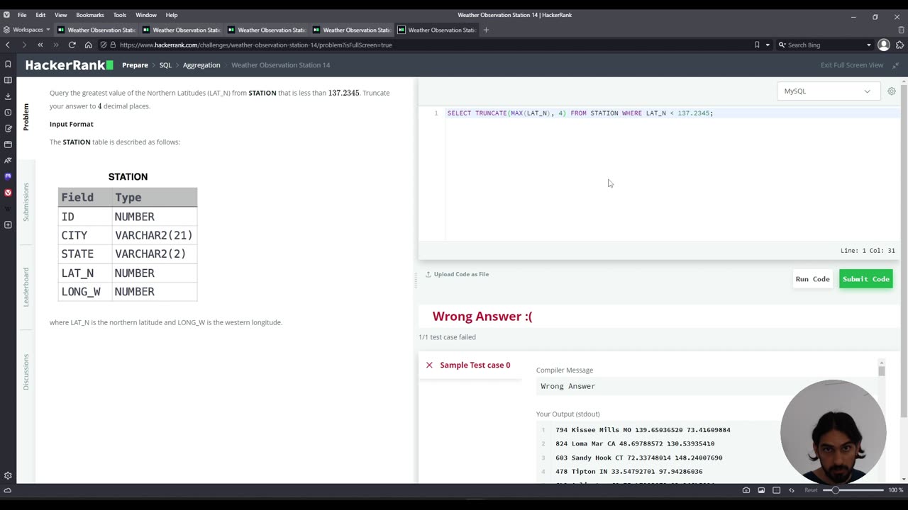 Weather Observation Station 14 | SQL Aggregation | HackerRank Solution