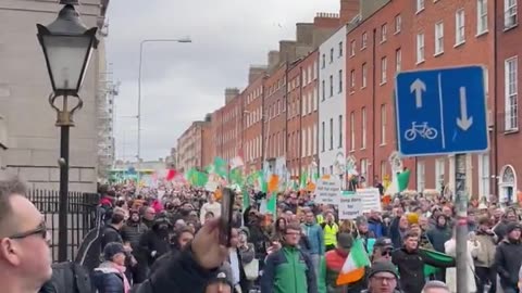 Protest against mass immigration in Dublin, Ireland.