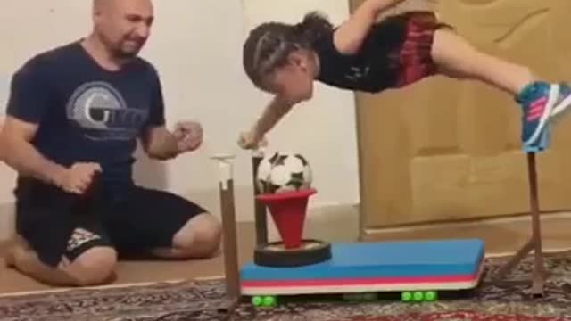 The Youngest talented gymnastics skills in the morning