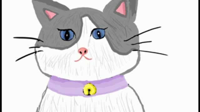 drawing a cute ragdoll cat