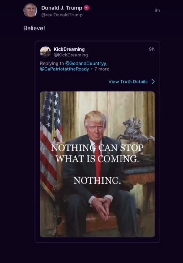 Trump ReTruth: Believe NCSWIC