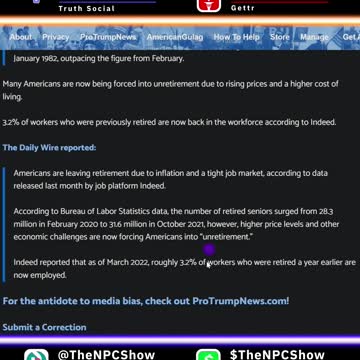 Retired Americans Forced To Unretire