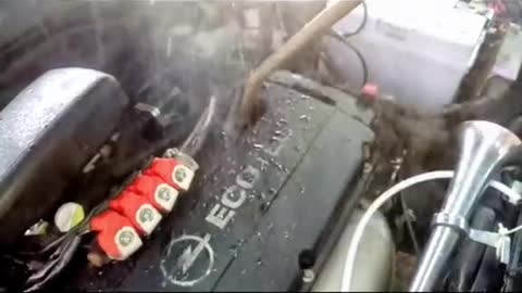 Add water into the engine of a car.