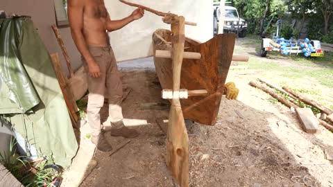 DUGOUT CANOE BUILD - Timelapse, by Outbackmike