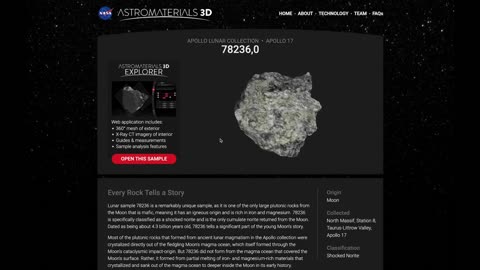 Astromaterials 3D: Apollo 17 Moon Rocks