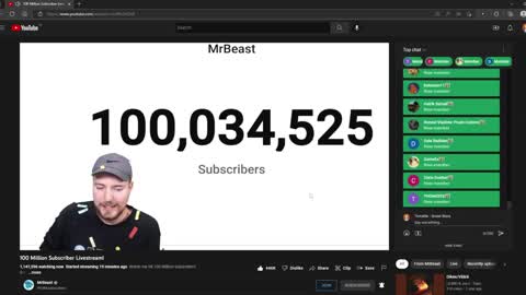 mr.beast hitting 100M SUBSCRIBERS!!!