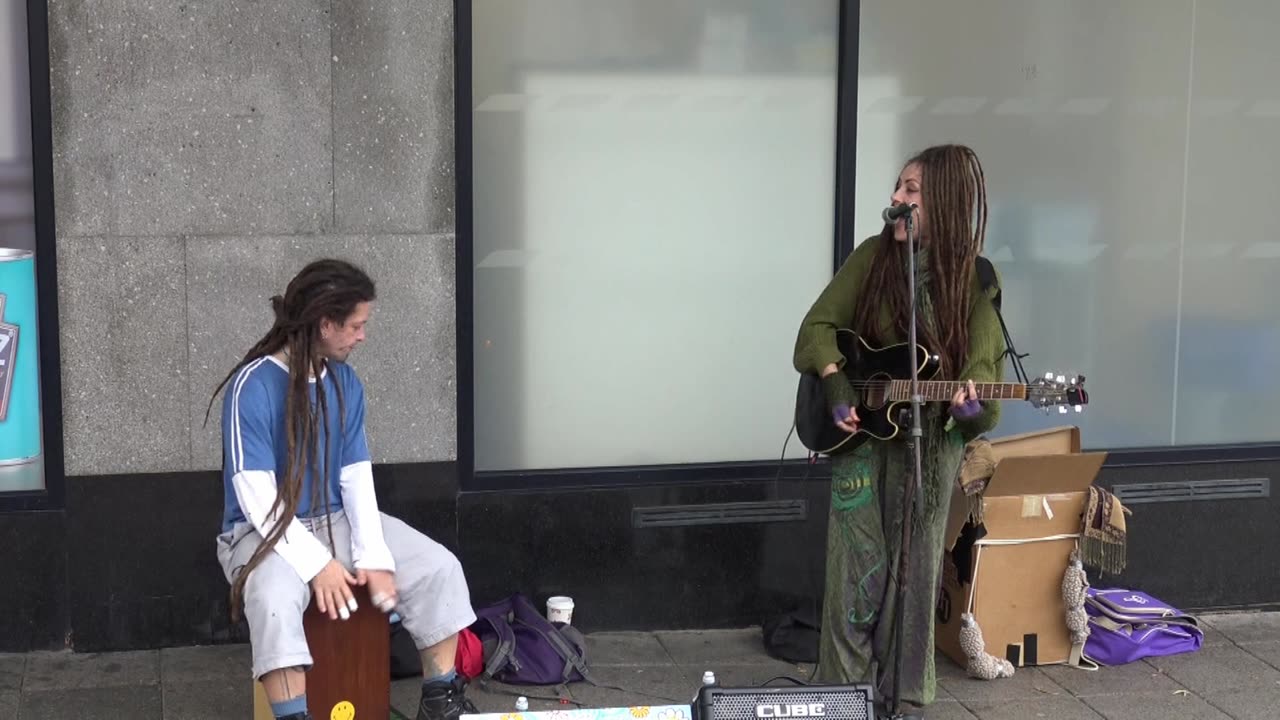 Cara Means Friend Busking in the Ocean City Rebel Street mus ic by Cara and friend c1