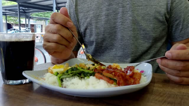 Having lunch