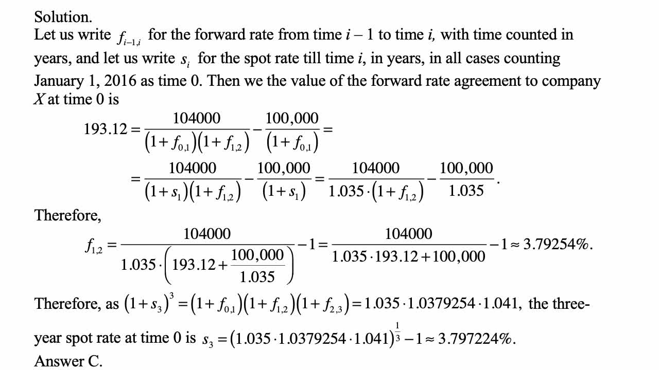 Exam FM exercise for January 27, 2022