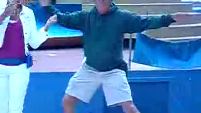 OMG Funny Old Man Crazy Dancing At Disneyland