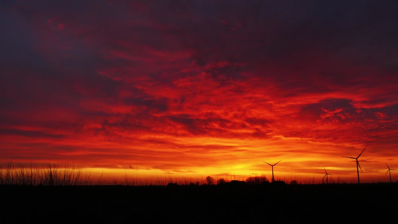 View of sunset with dramatic sky