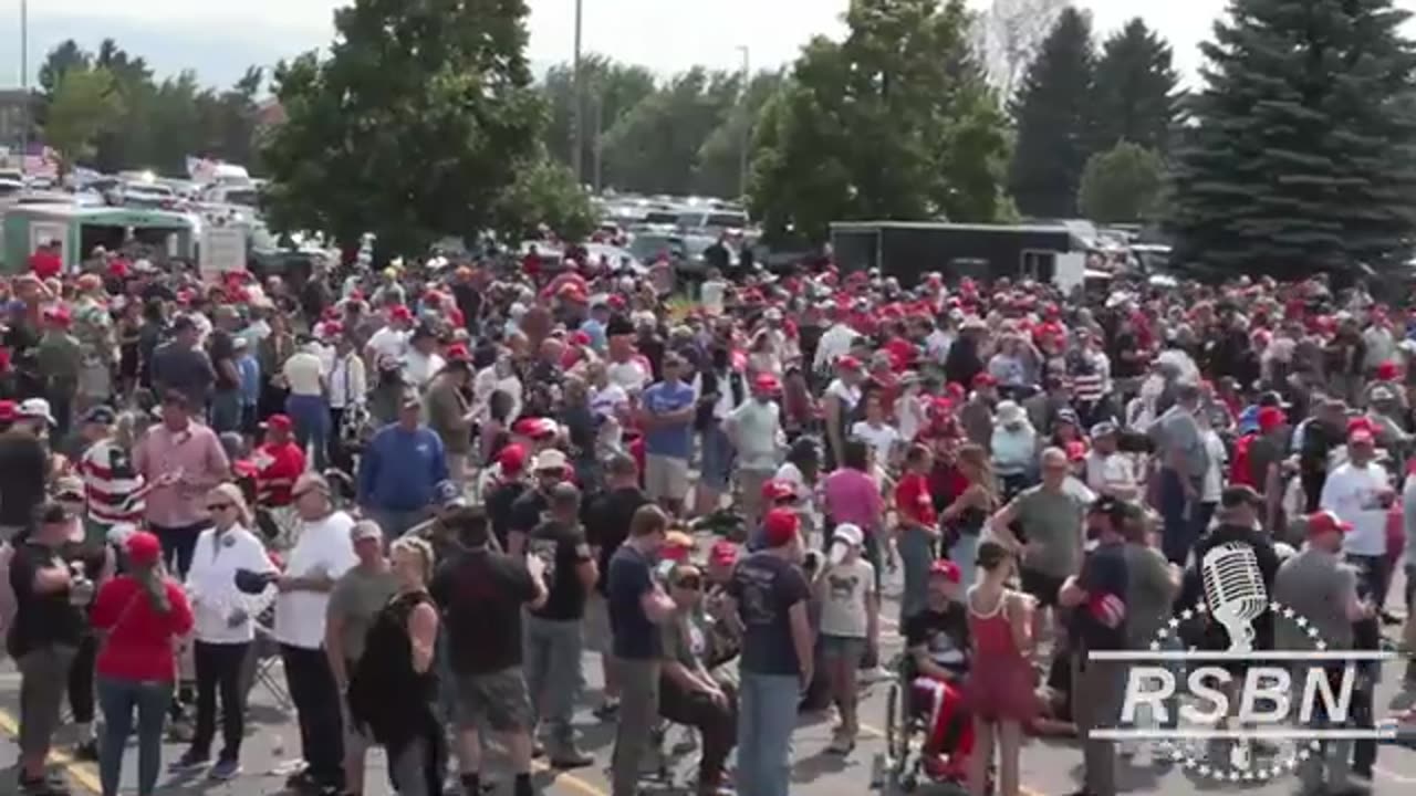 WATCH: Huge crowd lines up for President Trump in Bozeman, MT - 8/9/24