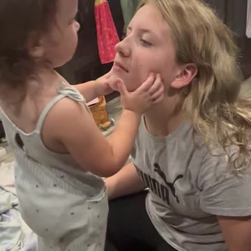 I gonna kiss your nose, forehead, and cheeks.