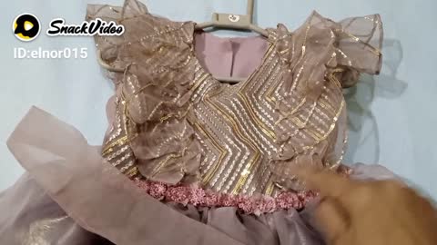 Baby girl organza & sequin work fabric frock design 2021