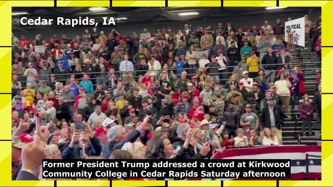 Trump addressed a massive crowd at Kirkwood Community College in Cedar Rapids, IA