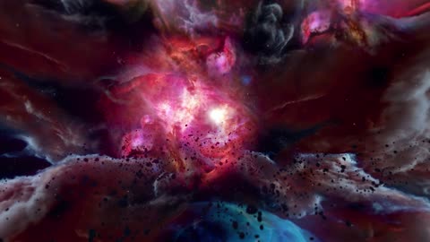 Beautiful glowing gas clouds in space