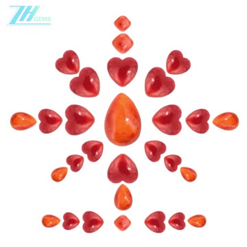 Spiny oyster cabochon heart shape square shape and pear-shape size 5mm 6mm 5*8mm 06