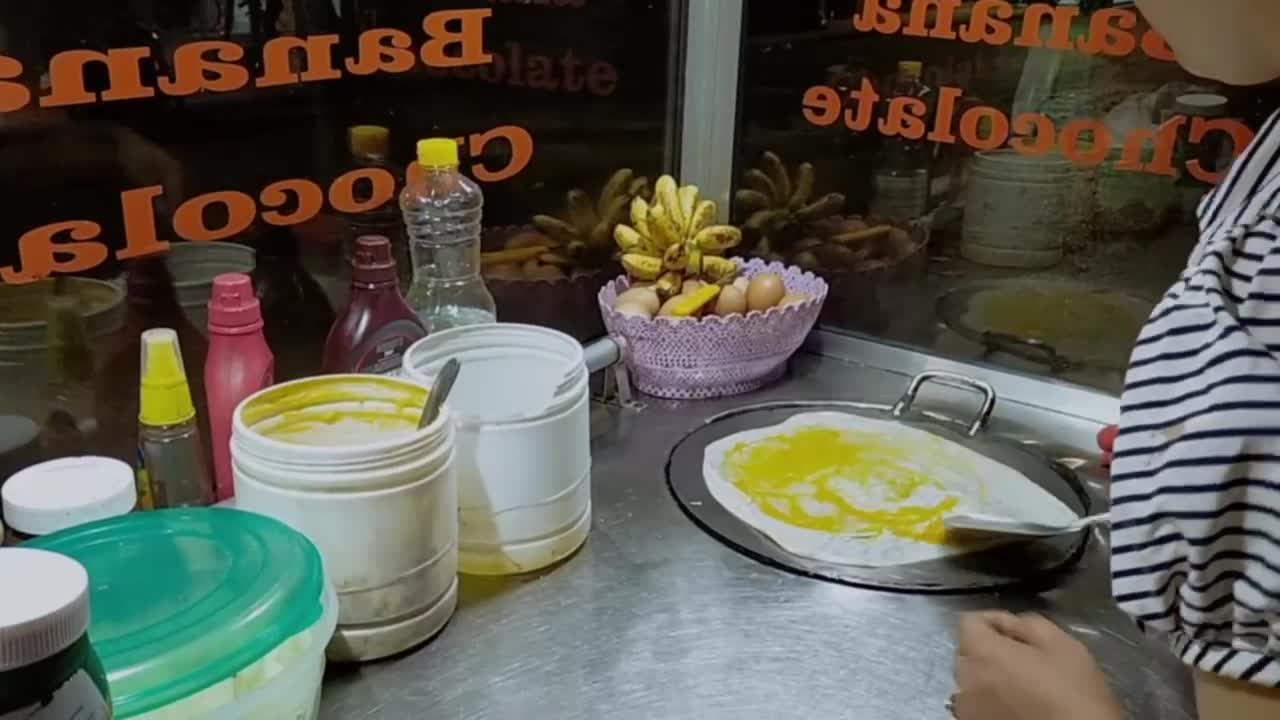 Cambodia street food Roti pan cake