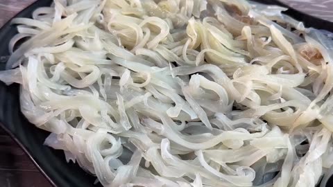 Delicious Korean Seafood Feast: Steamed Sweet Potato, Sashimi, and Kimchi