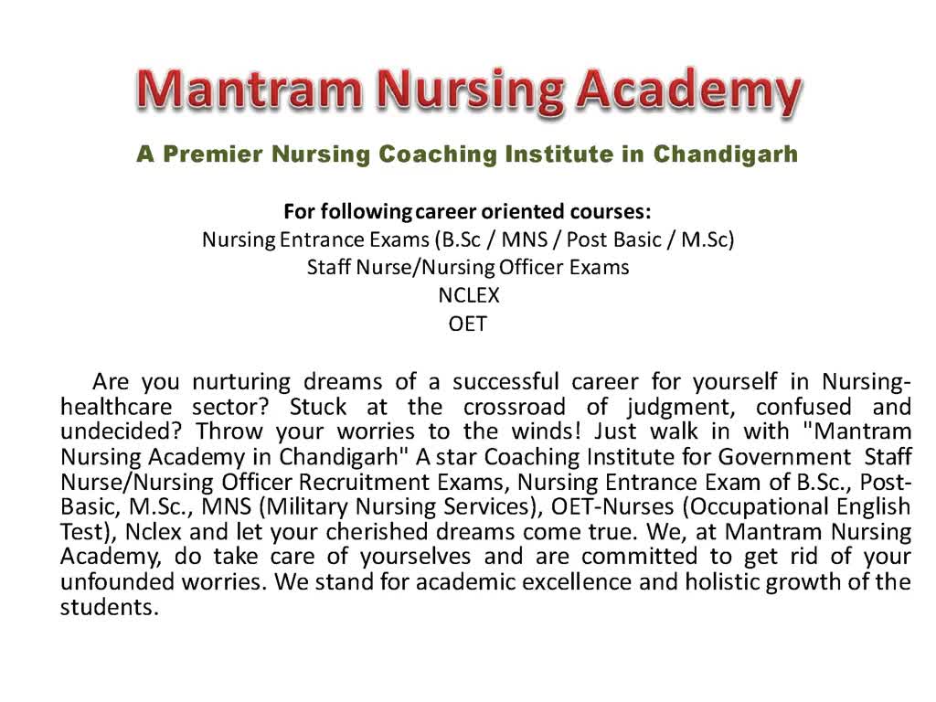 HSSC Vacancy, Staff Nurse Recruitment Coaching in Chandigarh