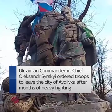 #Russian #forces posed with #flags around the #southeastern #Ukrainian city of #Avdiivka on Friday,