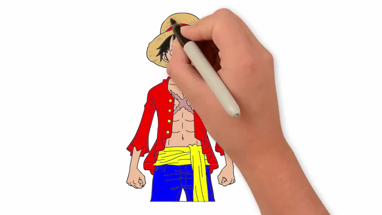 How to Draw Luffy One Piece Easy Step by Step and Coloring