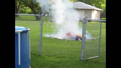 Classic 4th of July exploding stuffed animals fun.