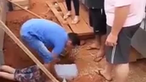 woman saves baby from underground