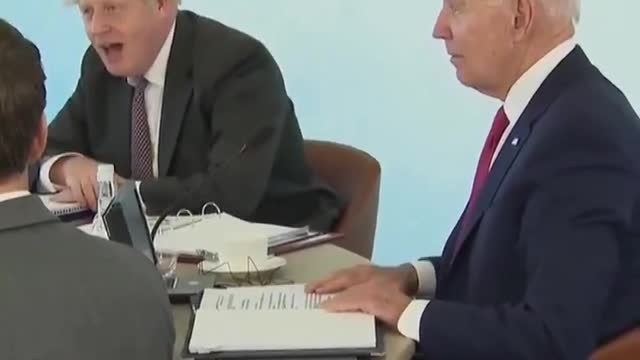 Johnson Correcting Biden During G7 Meeting