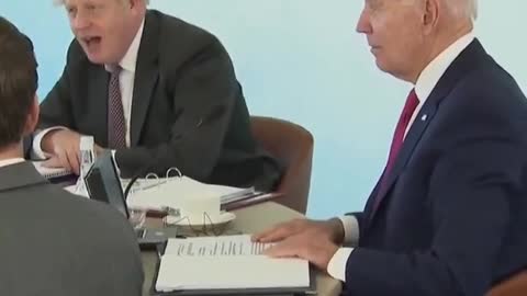 Johnson Correcting Biden During G7 Meeting