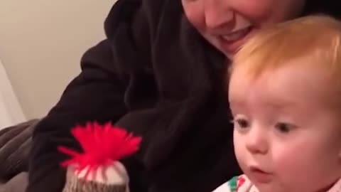 These cute babies reaction to jump scare toys