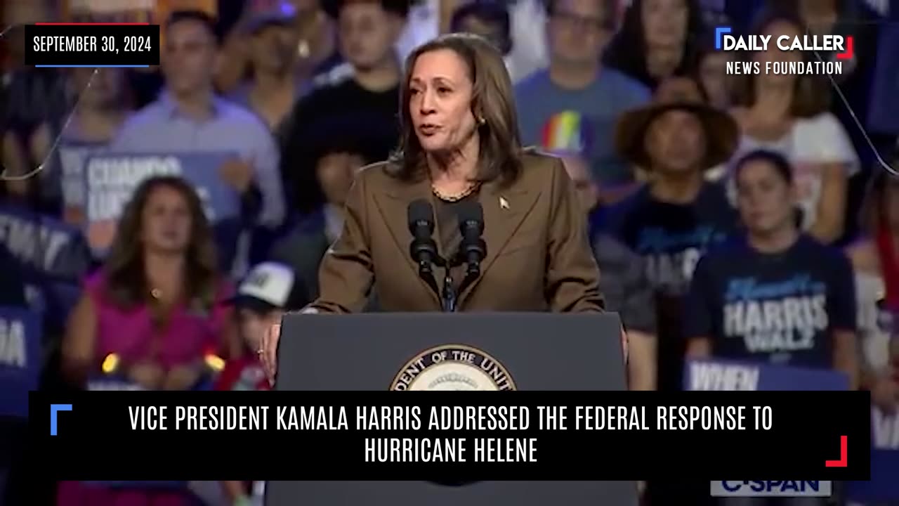 Vice President Kamala Harris Addressed The Federal Response To Hurricane Helene