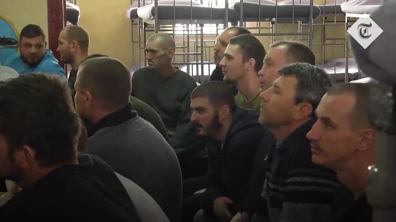 Russia releases footage of Ukrainian prisoners of war inside a detention camp