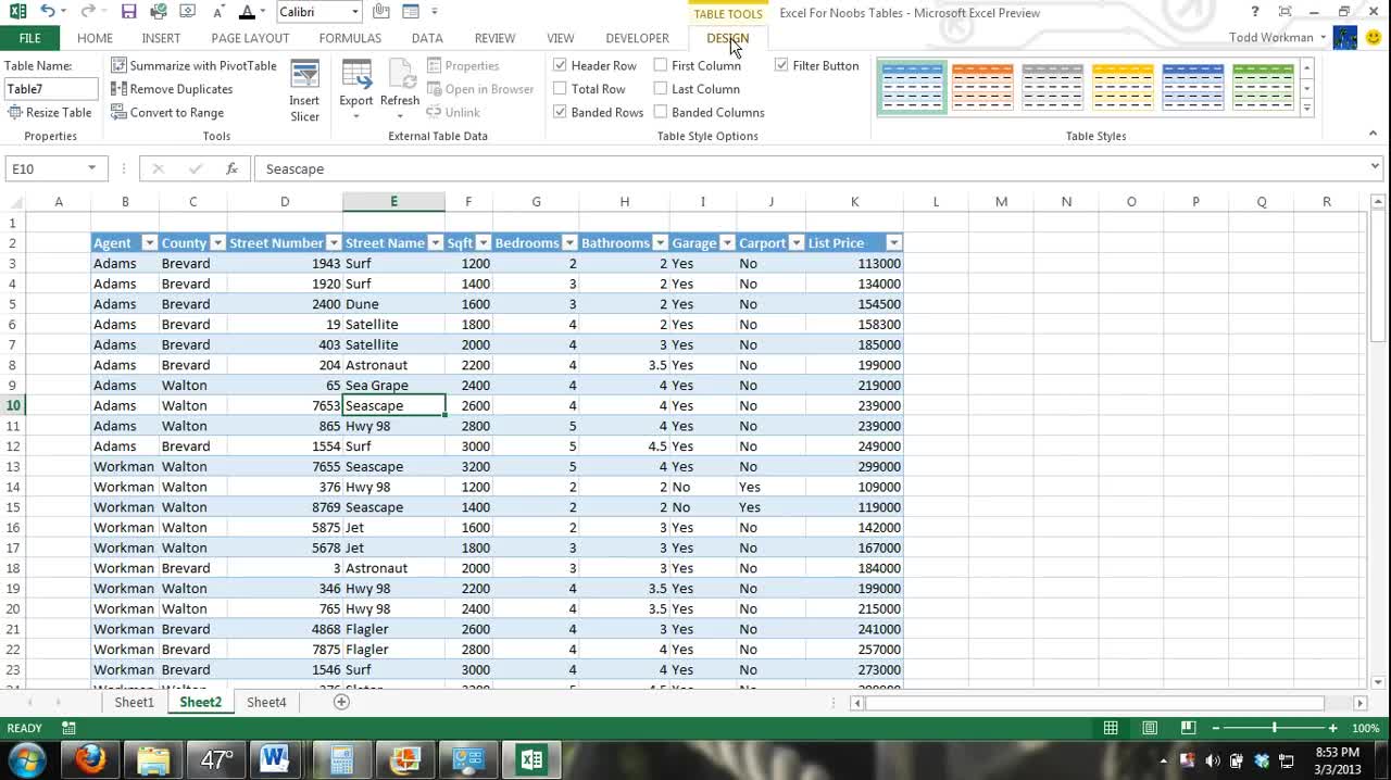 Excel Tables Tutorial #1 How to Create and Use Excel Tables