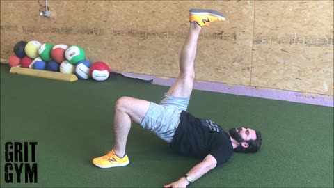 1 Leg Glute Bridge Iso + Lateral Whip