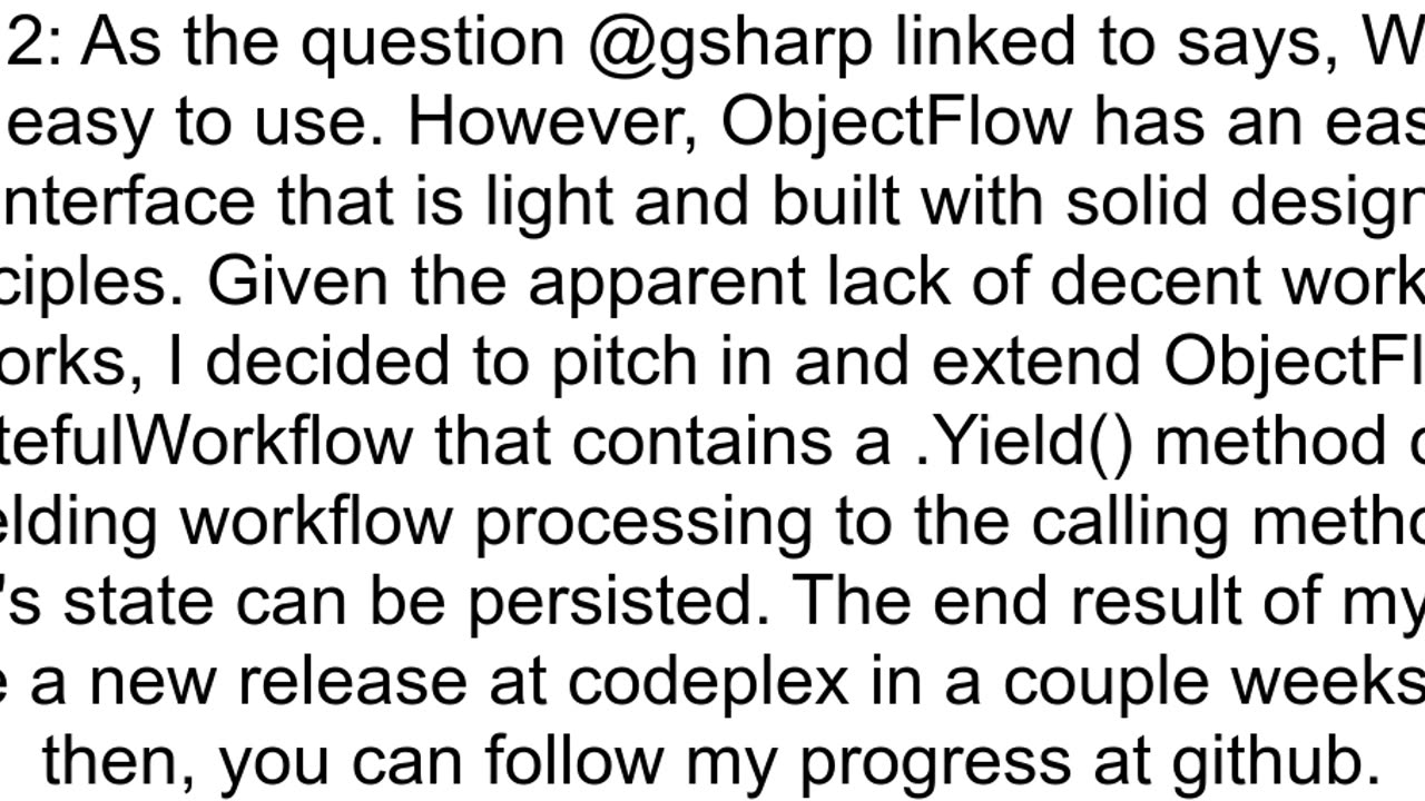 What workflow framework to use in C